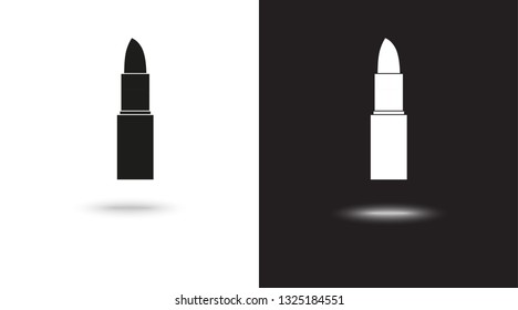 lipstick icon, Vector EPS 10 illustration style on black and white background