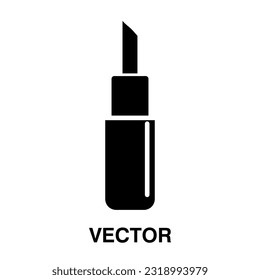 lipstick icon vector flat illustration on white background. 