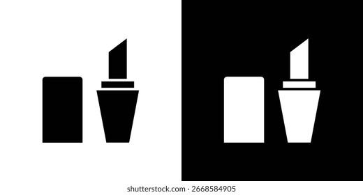Icono del lápiz labial, icono plano del Vector. Ilustración plana.