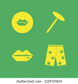 lipstick icon. lipstick vector icons set lips, shorts and nail