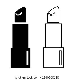 Lipstick icon vector. illustration black white style