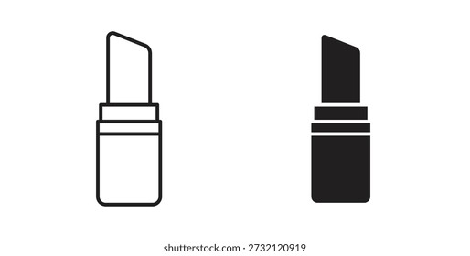 Icono de lápiz labial. Ilustración vectorial, plano y carrera