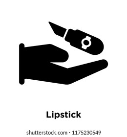 Lipstick icon vector isolated on white background, logo concept of Lipstick sign on transparent background, filled black symbol