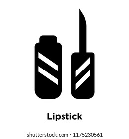 Lipstick icon vector isolated on white background, logo concept of Lipstick sign on transparent background, filled black symbol