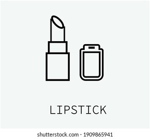 Lipstick icon vector. Linear style sign for mobile concept and web design. Lipstick symbol illustration. Pixel vector graphics - Vector