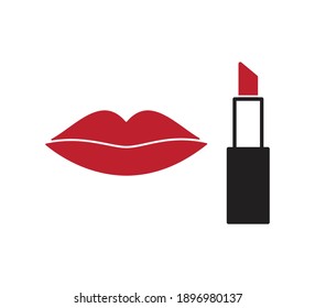 Lipstick icon vector logo template