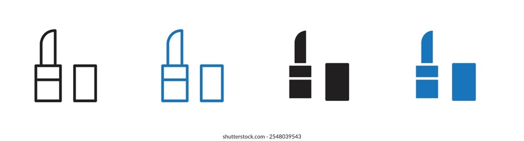 Ícone de batom Contorno do conjunto de vetores