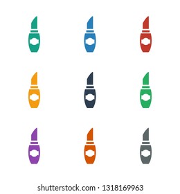 lipstick icon white background. Editable filled lipstick icon from beauty. Trendy lipstick icon for web and mobile.