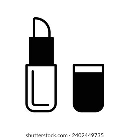 lipstick icon with white background vector stock illustration