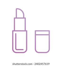 lipstick icon with white background vector stock illustration