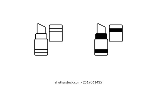 ícone de batom com fundo branco vetor ilustração stock