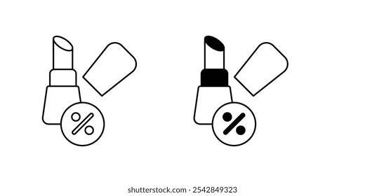 ícone de batom com fundo branco vetor ilustração stock