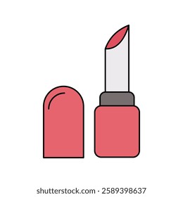 lipstick icon with white background vector stock illustration