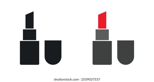 Lipstick icons in black and colored version