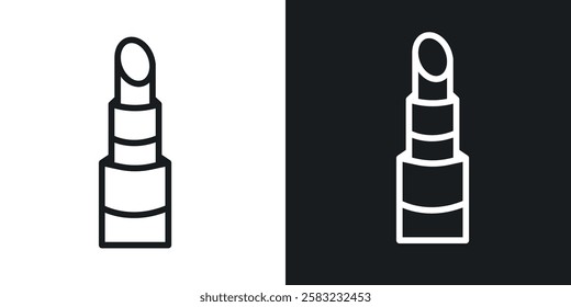 Lipstick icons in black and white liner strokes for web design.