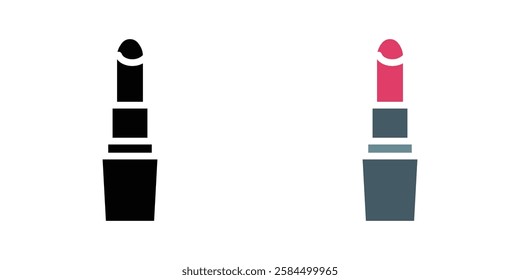 Lipstick icons pack in black and colored version