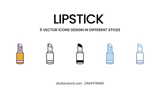 Lipstick icons vector set stock illustration.