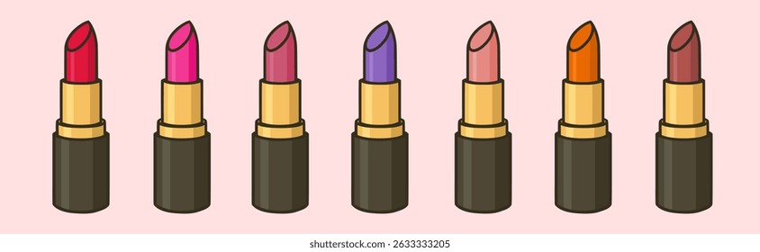 Ilustração De Batom Com Várias Cores