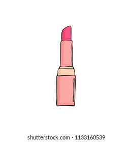 lipstick isolated. Make up object. Beauty icon. pink balm for lips