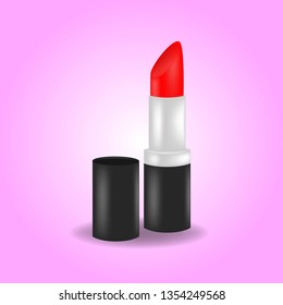 Lipstick - isolated on background. 3D Realistic Vector Illustration.