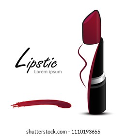 lipstick isolated on white background. Lipstick logo.