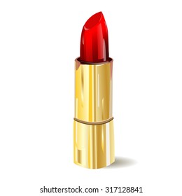 Lipstick isolated on white background. Vector illustration. Pomade icon. EPS