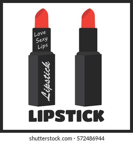 Lipstick isolated on white background vector set