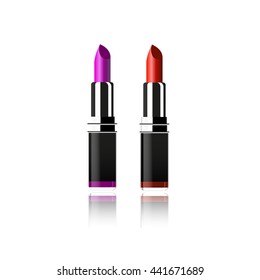 Lipstick isolated red and violet