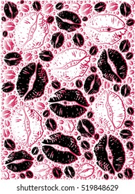 lipstick isolated vector fabric pattern