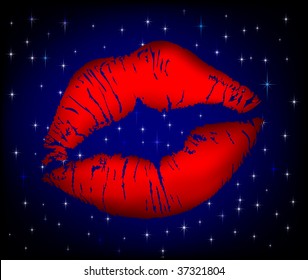 Lipstick kiss.