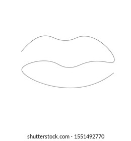 Lipstick kiss. Continuous line drawing. Vector illustration	
