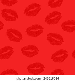  lipstick kiss pattern seamless