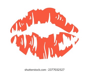 Lipstick Kiss Print Vector Illustration