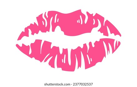 Lipstick Kiss Print Vector Illustration