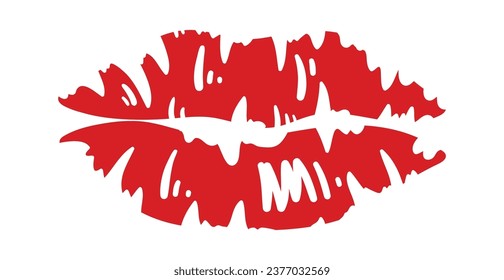 Lipstick Kiss Print Vector Illustration