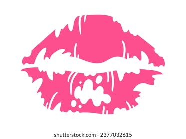 Lipstick Kiss Print Vector Illustration