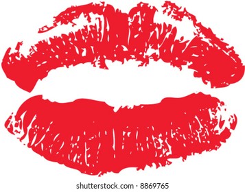 Lipstick Kiss Print - White Areas Transparent