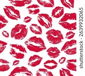 Lipstick kiss seamless pattern background