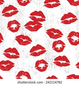 Lipstick Kiss Seamless Repeat Wallpaper