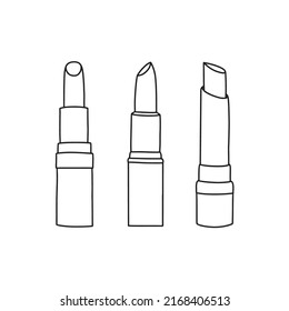 Ilustración vectorial de líneas de lápiz labial