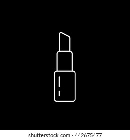 Lipstick Line Icon On Black Background