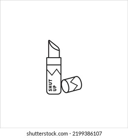 Icono de línea de lápiz labial plantilla de diseño vectorial e ilustración con trazo editable
