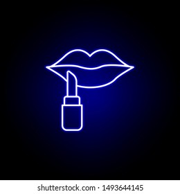 lipstick line neon icon. Elements of Beauty and Cosmetics illustration icon. Signs and symbols can be used for web, logo, mobile app, UI, UX