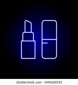 lipstick line neon icon. Elements of Beauty and Cosmetics illustration icon. Signs and symbols can be used for web, logo, mobile app, UI, UX on black background