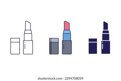 Lipstick line and solid illustration icon