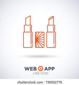 lipstick line vector icon