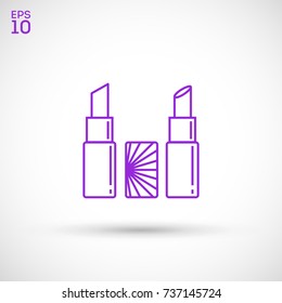 lipstick line vector icon