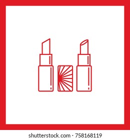 lipstick line vector icon