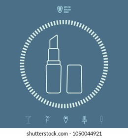 Lipstick Line vector icon. Flat design style.