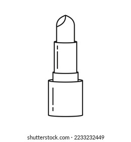 Lipstick linear icon. Thin line pomade symbol. Vector illustration. Editable stroke.
